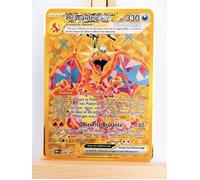 Carte métallique pokémon couleur or - Dracaufeu EX - Flammes obsédiennes - Version française