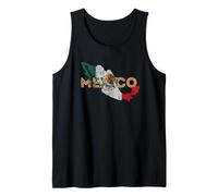 Carte Mexicaine et Drapeau Souvenir - Mexique Vieilli Débardeur