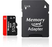 Carte Micro 512Go + Adaptateur Tf, Carte Mémoire Avec Des Vitesses De Lecture Jusqu`À 140 Mo/S, 4K Uhd, Uhs-I, Classe 10, U3, V30-D512Go