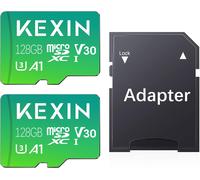 Carte Micro Sd 128 Go Carte Mémoire 2 Pièces 128Go Microsdxc Full Hd & 4K Uhd Uhs-I U3 V30 A1 Lot De 2 Micro Cartes Sd Stockage Externe Pour Smartphone Android, Tablette (Adaptateur Sd Inclu)