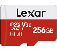 Carte Micro SD 256 Go,Carte Mémoire Micro SD+ Adaptateur,Microsdxc Carte TF jusqu'à 100 Mo/s,A1,U3,C10,V30,Full HD et 4K UHD pour Caméra,Telephone,Switch