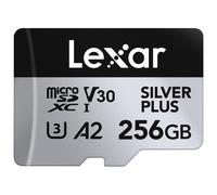Carte Micro SD - LEXAR - Silver Plus - 256 Go - 205 Mo/s Lecture - V30 U3 - Étanchéité IPx7