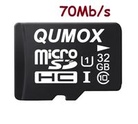 Carte Micro SD Qumox 32 Go classe 10 UHS-I U1 70Mo/s avec adaptateur