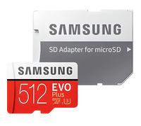 Samsung Mémoire Mb-Mc512Gaeu Evo Plus de 512 Go Carte Micro SD avec Adaptateur, Rouge/Blanc, 512 Go