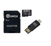 Carte Micro SD SDHC SDXC 16Go 16g classe 10 avec adaptateur SD Qumox + 2 en 1 Lecteur Carte mémoire MICRO SD SDXC USB A TYPE C