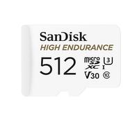 Carte microSD Haute résistance de vidéosurveillance SanDisk 512 Go + Adaptateur SD, jusqu'à 100 Mo/s, Class 10, U3, V30