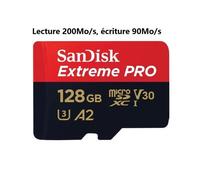 Carte MicroSD - SanDisk - Extreme Pro - 128Go - Lecture 200Mo/s - Écriture 90Mo/s