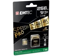 - Carte Microsd Uhs-I U3 V30 A1 - 256 Gb, 256 Go - Ecmsdm256Gxc10Sp - Gamme Speedin - Avec Adaptateur - Vitesse De Lecture Et Écriture Jusqu'À 100 Mb/S, 100 Mo/S - Noir/Or