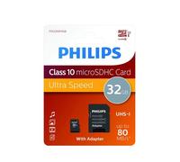 Philips Carte mémoire micro SDHC/XC 32 Go CL10 avec adaptateur