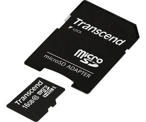 Carte microSDHC Transcend Premium 16 GB Class 10, UHS-I avec adaptateur SD