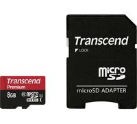 Carte microSDHC Transcend Premium 8 GB Class 10, UHS-I avec adaptateur SD