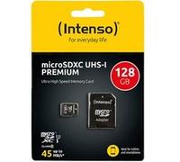 Intenso - Carte microSDXC Premium 128 Go Classe 10 UHS-I avec adaptateur SD Noir G