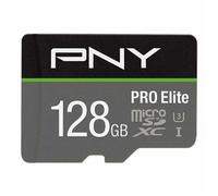 PNY Carte microSDXC Pro Elite 128 Go + adaptateur SD – 100/90 Mo/s, UHS‑I, U3, V30, A1, Classe 10
