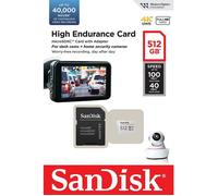 Carte microSDXC - SanDisk Professional - HIGH ENDURANCE - 512 Go - Adaptateur SD 100 Mo/s - V30 vidéo surveillance