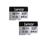 Lexar Carte microSDXC Silver Plus UHS-1 64Go R205/W100 V30 - Pack de 2 Multicolore G