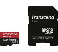 Carte microSDXC Transcend Premium 64 GB Class 10, UHS-I avec adaptateur SD