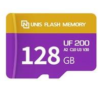 Carte microSDXC UNIS UF200 128GB - Lecture Ultra-Rapide 200MB/s - Technologie 3D TLC Haute Endurance G
