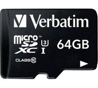Carte microSDXC Verbatim PRO 64 GB Class 10, UHS-I, UHS-Class 3 avec adaptateur SD