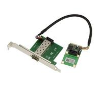 KALEA-INFORMATIQUE Carte Mini PCIe SFP Gigabit Intel I210 | Carte Mini PCIe à port fibre SFP Gigabit Ethernet avec chipset Intel I210.
