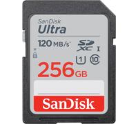 Carte mmoire SanDisk Ultra SDXC UHS-I 256 Go Carte SD C10 U1 Full HD 120 Mo/s SDSDUN4-256G-GN6IN [ancienne version]