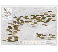 Carte murale à gratter (en anglais) - Les cols des Alpes (pour cyclistes) - 69 x 42 cm | Maps International