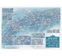 Carte murale à gratter (en anglais) - Les stations de ski des Alpes - 69 x 42 cm | Maps International