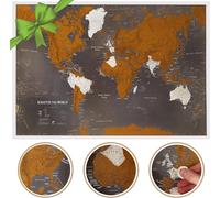 Carte murale à gratter (en anglais) - Monde, Black Edition (84 x 60 cm) | Maps International