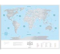 Carte murale à gratter (en anglais) - Travel map of the World, édition Silver - 80 x 60 cm | 1DEA.me