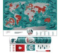 Carte murale à gratter petit format (en anglais) - Travel Map, édition Marine World - 60 x 40 cm | 1DEA.me