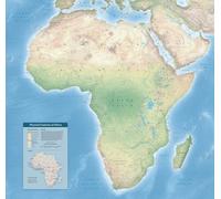 Carte murale - Afrique physique - 127 x 121 cm - Édition Premium | Tom Patterson - 89 × 85 cm (35 × 33 po) / Papier photo satiné