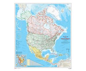 Carte murale Amérique du Nord - Atlas du Canada - 34" x 39"