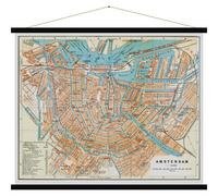 Carte murale - Amsterdam (style vintage), en néerlandais - 104 x 87 cm | Blue Shaker