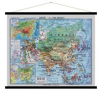 Carte murale - Asie (style vintage) - 104 x 91 cm | Blue Shaker