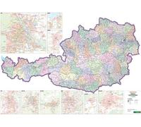 Carte murale - Autriche (zones postales) - 84 x 121 cm | Freytag & Berndt