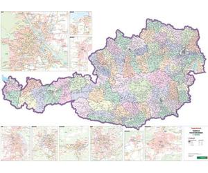 Carte murale - Autriche (zones postales) - 84 x 121 cm | Freytag & Berndt
