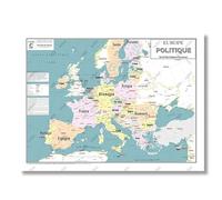 Carte Murale - Carte Europe Politique et Union Européenne - Affiche 60x80CM