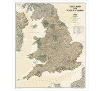 Carte murale de l'Angleterre et du Pays de Galles, Executive, laminée | National Geographic
