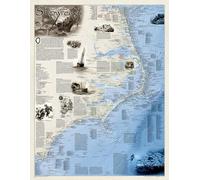 Carte murale des épaves des Outer Banks, laminée | National Geographic