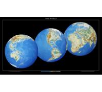 Carte murale du monde - 3 vues globales - Papier