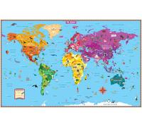Carte murale du monde illustrée, pliée (en anglais) | Rand McNally