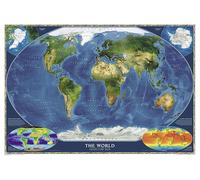 Carte murale du monde, satellite, laminée | National Geographic