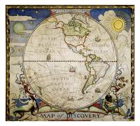 Carte murale (en anglais) - Hémisphère Ouest découverte (51 x 46 cm) | National Geographic