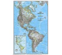 Carte murale (en anglais) - Les Amériques - 60 x 94 cm | National Geographic - Papier