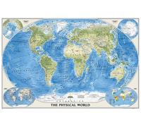 Carte murale (en anglais) - Monde physique - 1/36M (116 x 77 cm) | National Geographic - Plastifiée