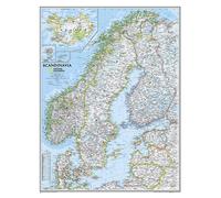 Carte murale (en anglais) - Scandinavie - 77 x 60 cm | National Geographic - Plastifiée