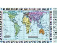 Carte murale (en français) - Le Monde politique, Projection de Gall-Peters (82 x 52 cm) | Huber