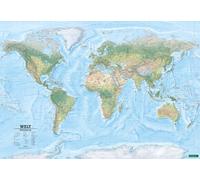 Carte murale en papier (en allemand) - Monde Physique - 1/15M (184 x 127 cm) | Freytag & Berndt