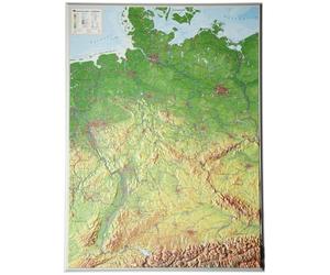 Carte murale en relief - Allemagne - 77 x 57 cm | Georelief - Sans cadre