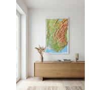 Carte murale en relief - Alpes & Vallée du Rhône - 80 x 113 cm | IGN