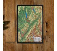 Carte murale en relief - Bauges, Belledonne, Chartreuse - 41 cm x 61 cm | 3D Map